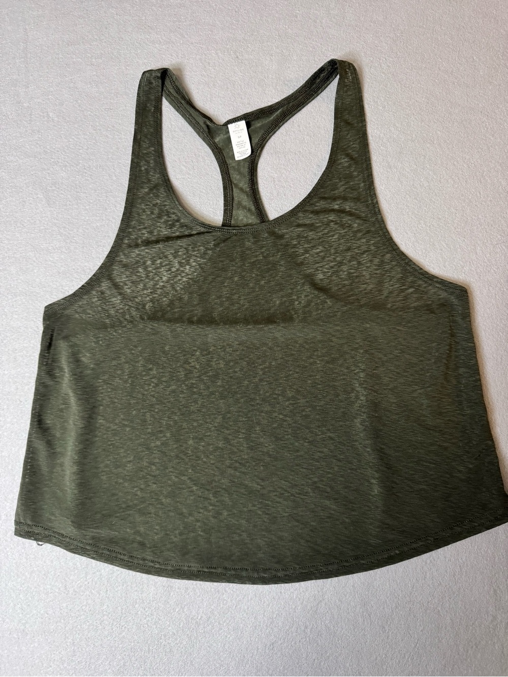 aerie Olive Green Slim Racerback athletic crop Tank women’s small